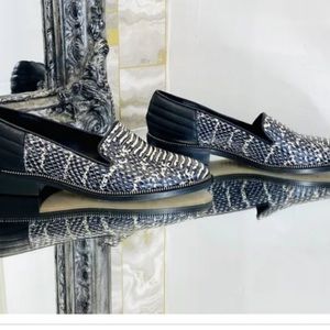 The Kooples Leather Python Loafers